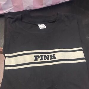 Victoria Secret PINK Logo T-Shirt in black